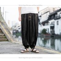 pantalones de marca al aire libre para hombres Lce seda dragón flor oscura bombachos sueltos pantalones casuales de pierna ancha de alta calidad para hombre - details 4