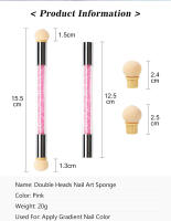 Juego de pinceles de doble cabezal para uñas, esponja degradada, pinceles para arte de uñas, bolígrafo para Gel acrílico, polvo brillante, herramienta de pintura de polvo de uñas, 1 ud. - details 1
