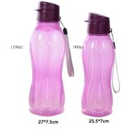 Botella de agua de plástico duradera de 900/1100ML, taza de agua deportiva a prueba de fugas de gran capacidad, hervidor de agua de Color sólido para Fitness - details 0