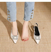 Nuevos zapatos planos de estilo francés con hebilla cuadrada y boca baja para mujer - details 15