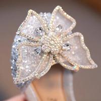 Sandalias de verano para niñas, zapatos de princesa con lazo de diamantes de imitación y lentejuelas, zapatos de tacón plano - details 5
