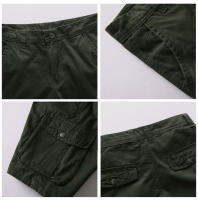 Pantalones Cargo de Verano de Algodón Color Sólido, Múltiples Bolsillos, Ajuste Suelto, Moda Casual para Hombres - details 7