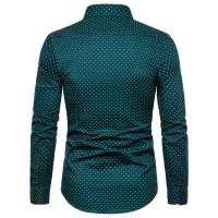 Camisa grande de hombre, estampado perenne, camisa juvenil de manga larga con lunares - details 7