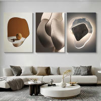 Pintura Moderna en Lienzo de DHROOM con Marco de Oro y Negro Textura Orgánica Rústica en Blanco para Decoración de Pared de Sala de Estar - details 2