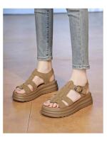 Sandalias romanas de suela gruesa para mujer, para uso al aire libre en verano 2025, nuevas, de piel auténtica, antideslizantes, versátiles, con falda, zapatos casuales. - details 3