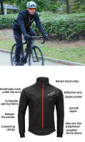 Jersey de Ciclismo ROCKBROS para Hombres y Mujeres Set de Ropa de Esquí con Forro Polar Térmico a Prueba de Lluvia y Viento Material de Terciopelo 100% y Poliéster 80% con Cierre de Cremallera - details 11