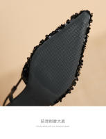 Zapatos de tacón bajo puntiagudos con lentejuelas plateadas - details 7