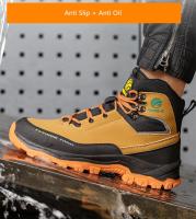 Zapatos de Seguridad para Hombres Impermeables, Altas, Resistentes al Desgaste, Forro de Cuero, Suela de Goma Sintética - details 15