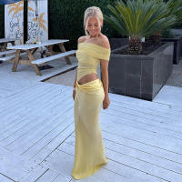 BUNO-vestidos largos con hombros descubiertos, vestido de cena negro con malla transparente, trajes de cumpleaños elegantes y sexys - details 14