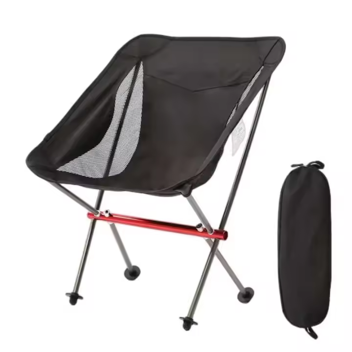 Silla Portátil de Aluminio en Forma de Crescent Ideal para Restaurantes al Aire Libre, Camping, Ocio Silla de Pesca Plegable para la Playa - 1