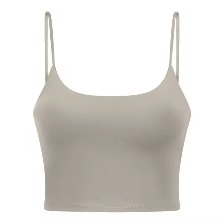 SHINBENE-Top corto de entrenamiento para mujer, sostén deportivo de nailon suave, acolchado, a prueba de sudor, con sujetador incorporado - 1