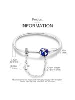 Pulsera de plata de ley 925 con forma de corazón y mariposa para mujer, brazalete de cadena de seguridad, compatible con abalorios originales, joyería - details 17