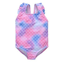 Traje de Baño de Dos Piezas Estampado de Sirena Ajuste Delgado para Niñas Ropa de Surf para Niños - details 6