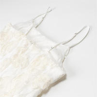 OUWU- Vestido con tirantes y empalme de flores tridimensionales, estilo europeo, nueva moda para mujer, ambiente que combina con todo - details 3
