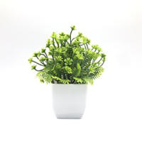 6 piezas plantas artificiales, pequeñas plantas artificiales en maceta, plantas artificiales de plástico para dormitorio, baño, cocina, hogar, decoración interior con maceta, plantas falsas de - details 1