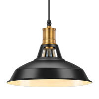 Imdgr Lámpara Colgante Industrial de Granja Vintage Iluminación Interior de Metal Negro y Blanco para Cocina Island - details 1