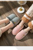 Zapatillas de algodón para mujer, par de interior, hogar cálido, confinamiento, zapatos de pelo arrastre, zapatos de algodón para mujer, invierno - details 4