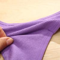 4 Uds., ropa interior lisa de algodón a rayas para mujer, bragas sexis con cintura en V, Tanga para mujer, Bikini cómodo y suave con espalda en T, M-XL - details 17