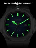 Reloj Náutilo Clásico para Hombres Cuarzo Resistente al Agua 3ATM, Esfera con Brillo Nocturno y Calendario, Correa de Aleación de Zinc Estilo Elegante para Oficina y Eventos Formales - details 5