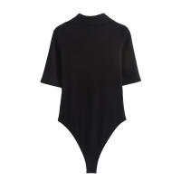 - Body de manga corta acanalado para mujer, body sexy con cuello en V y botones para fiesta y club, tops de cintura alta - details 12