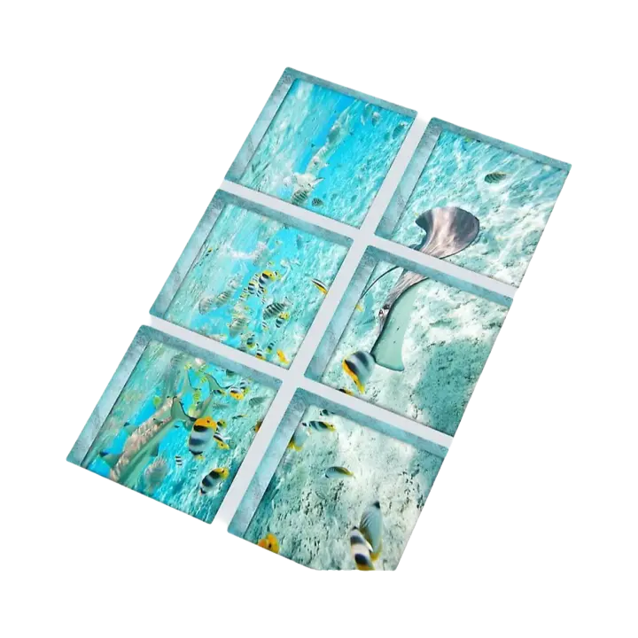 Pegatinas de Piso Subacuático 15cm*15cm Pegatinas de Seguridad Antideslizantes para Bañera - 1