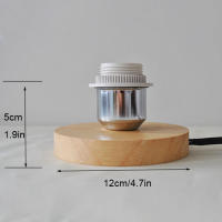 Soporte Circular de Base de madera maciza con interruptor de encendido y APAGADO para lámpara de mesa, enchufe E27, soporte para lámpara de mesita de noche para iluminación del hogar - details 5