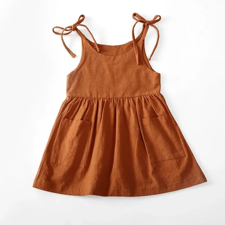 Vestido de algodón sin mangas para niñas pequeñas, ropa de verano de moda - 1