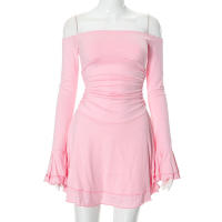 M23DS735 Vestido superior de color sólido plisado de cintura alta ajustado nuevo a la moda para mujer - details 74