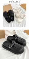 Muffin bolsa de suela gruesa media zapatillas para mujer, nuevas zapatillas frescas de un pie de primavera y verano. - details 1