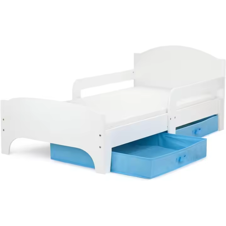 Cama Infantil de Madera - Zoo - Marco de Cama, Colchón y Cajón, robustro Cómodo Dormitorio Impresa, Muebles para Niños, Espacio para Dormir: 140/70 cm - 1