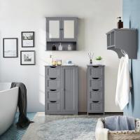 Armario de Baño de Suelo Mueble Auxiliar Comodo con 4 Cajones Estante Ajustable 81x30x83 cm Blanco - details 12