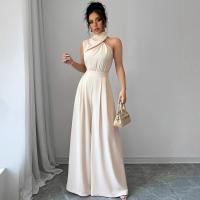 Verano 2025 Nuevo En Europa Y América Ropa De Mujer, Mono con Cremallera Pierna Ancha Sin Mangas Cierre De La Cintura Mono con Cuello Alto - details 7