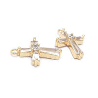 Colgantes de Cruza de Latón Dorado de 18K Joyería DIY Hallazgos de Collares y Pendientes - details 25