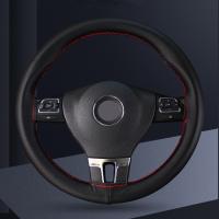 Cubierta trenzada para volante de coche, volante de coche de cuero de fibra Universal con agujas e hilo, accesorios interiores de coche - details 1