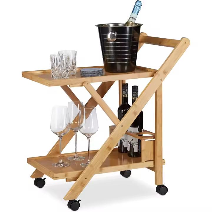 Carrito Camarera Plegable con Ruedas, 70 x 40,5 x 65 cm - 1