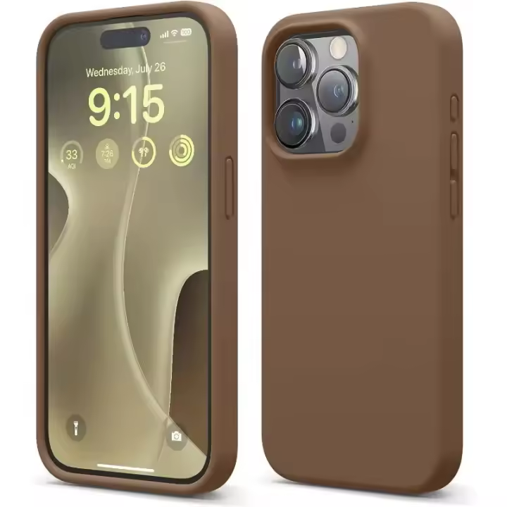 Funda de teléfono de silicona líquida para iPhone 15/14/13 promax, carcasa protectora suave de color sólido Simple - 1