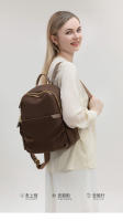 Bolso trasero para mujer, mochila antirrobo, bolsos estéticos de tendencia informal para mujer, bolsa de libros de lona resistente a la suciedad de Color café, resistente al desgaste - details 1