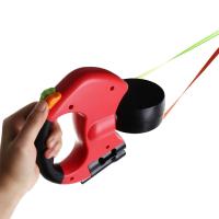 Con luces, correa doble para caminar para perros, cuerda de rotación retráctil doble de plástico ajustable, reflectante de nailon - details 7