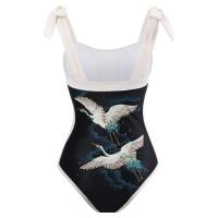 2025 traje de baño estampado con falda de una pieza para mujer, ropa de playa, traje de baño de verano - details 10