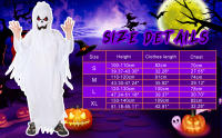 Disfraz de fantasma blanco para niños y niñas, traje de Cosplay de miedo para niños, actuación en escenario, fiesta de carnaval, traje de vestir - details 5