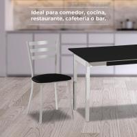 Dos sillas de cocina, metal, negro, altura de asiento 45 cm - details 4