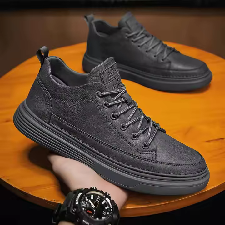 Zapatos de cuero para hombre, calzado informal de chef de cocina, tabla antideslizante, resistente al desgaste - 1