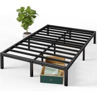 Cama 150x190 cm - Altura 36 cm con Almacenamiento Debajo de la Cama - Marco de la Cama de Plataforma de Metal - Negro - details 0