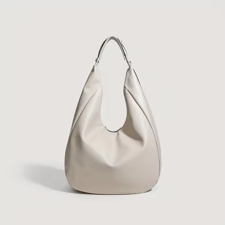 Bolso vintage para mujer, correa ajustable para el hombro, bolso blanco minimalista de gran capacidad para el trabajo, salidas informales - 1