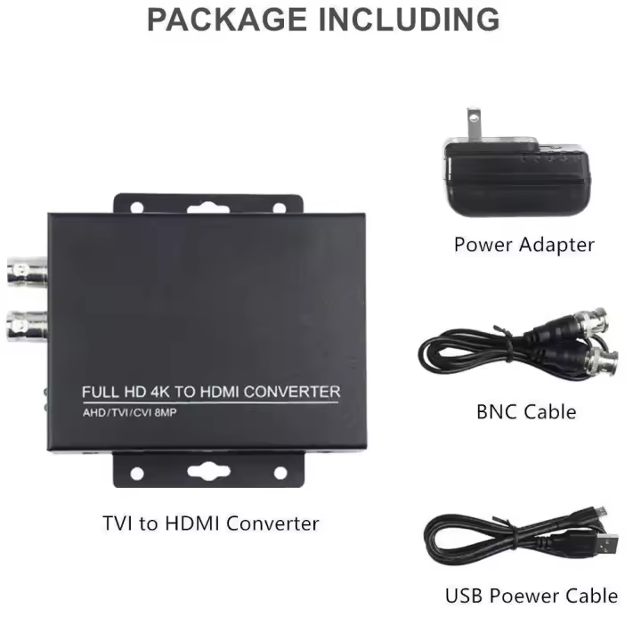 Convertidor de Elecpow HD 4K a HDMI Autodetección 720P 1080P TVI 8MP AHD CVI 5MP CVBS para Cámara de CCTV Prueba de Convertidor de Buena Daneza: Batería Normal - 1