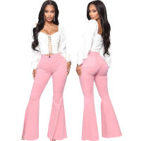 Pantalones acampanados de mezclilla elástica ajustados a la cintura HSF99 Fashion - details 56