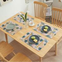 Tapete de mesa duradero con forma de flor y hoja de plátano, tapete de comedor de Dacron multiusos creativo de doble cara, absorbe el agua, Universal, 4 Uds. - details 6