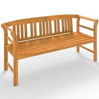 Deuba Banco de jardín exterior de madera de 3 plazas con reposabrazos y respaldo para patio balcón