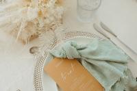Servilletas de boda de algodón de gasa, 10 Uds., 32x32cm, reutilizables, con adorno verde, toalla de té, servilletas rústicas Retro con rebabas para decoración de mesa de fiesta - details 9