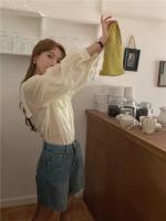 Blusa de verano para mujer, camisa de primavera, blusa para mujer, Blusas largas de gasa, informales, elegantes, Vintage, de manga larga, holgada de gran tamaño, blanca - details 32